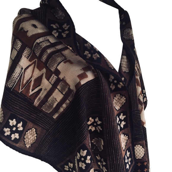 COACH Brown Scarf 17' x 63" - Picture 4 of 5